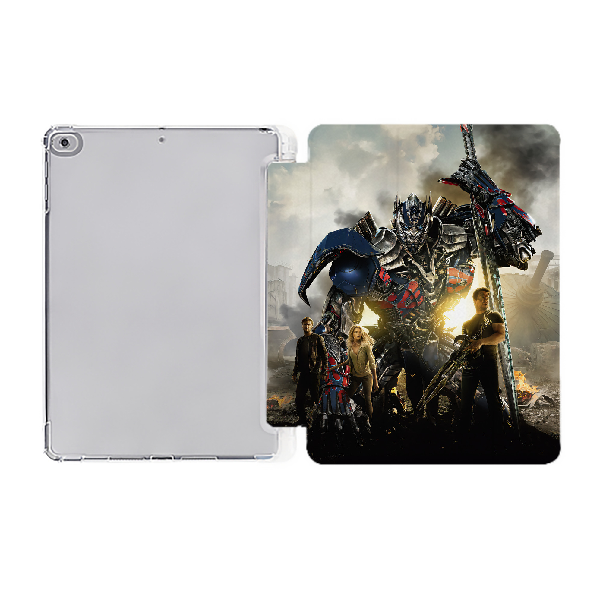 （画像用） Transformers トランスフォーマー IPad ケース ペン収納付き 三つ折りスタンド PUレザー×シリコン 対応機種9.5/10.5/10.9インチ
